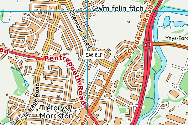 SA6 6LF map - OS VectorMap District (Ordnance Survey)