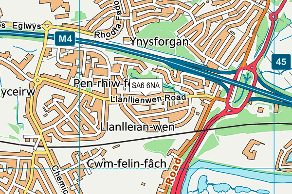 SA6 6NA map - OS VectorMap District (Ordnance Survey)