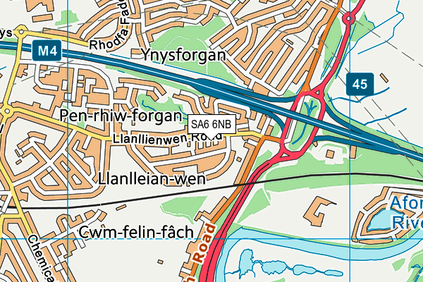 SA6 6NB map - OS VectorMap District (Ordnance Survey)