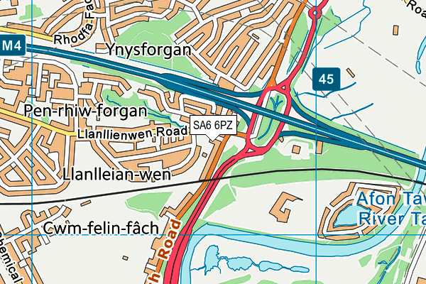 SA6 6PZ map - OS VectorMap District (Ordnance Survey)