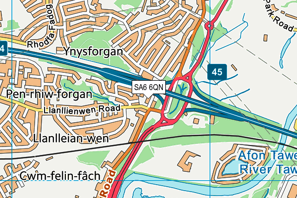 SA6 6QN map - OS VectorMap District (Ordnance Survey)