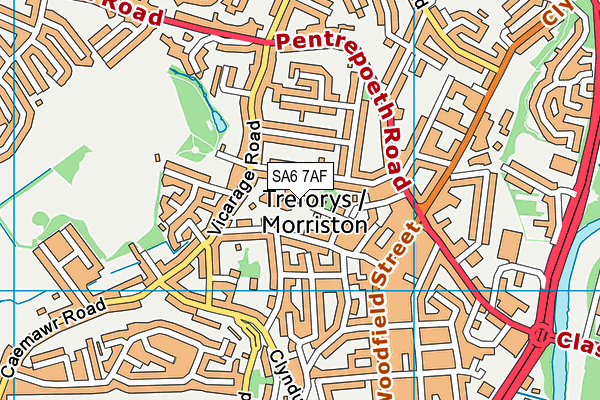 SA6 7AF map - OS VectorMap District (Ordnance Survey)