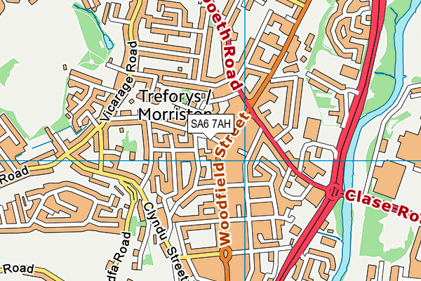 SA6 7AH map - OS VectorMap District (Ordnance Survey)