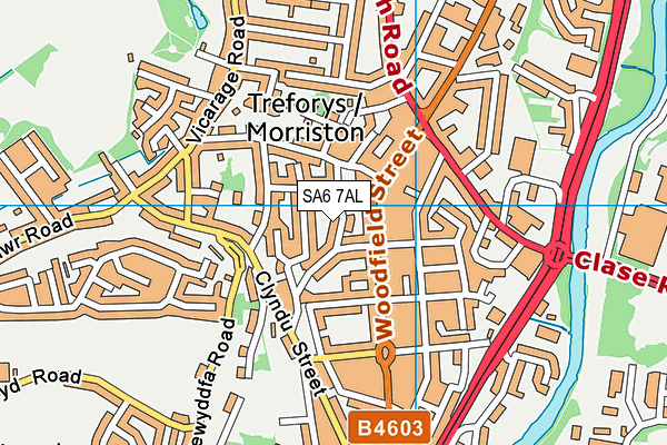 SA6 7AL map - OS VectorMap District (Ordnance Survey)