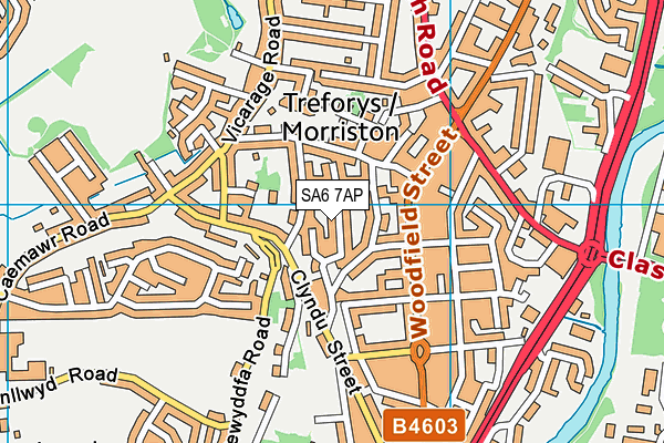 SA6 7AP map - OS VectorMap District (Ordnance Survey)