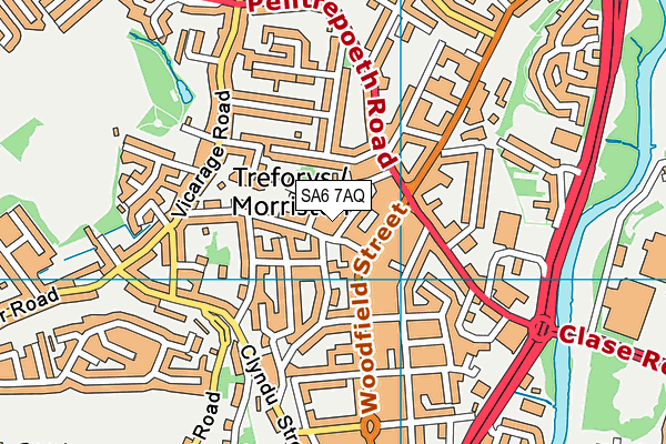 SA6 7AQ map - OS VectorMap District (Ordnance Survey)