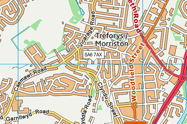 SA6 7AX map - OS VectorMap District (Ordnance Survey)