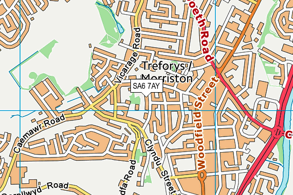 SA6 7AY map - OS VectorMap District (Ordnance Survey)