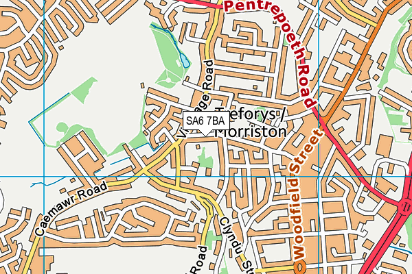 SA6 7BA map - OS VectorMap District (Ordnance Survey)