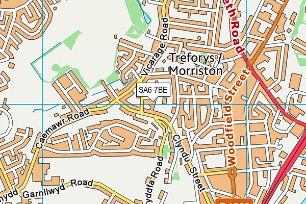 SA6 7BE map - OS VectorMap District (Ordnance Survey)