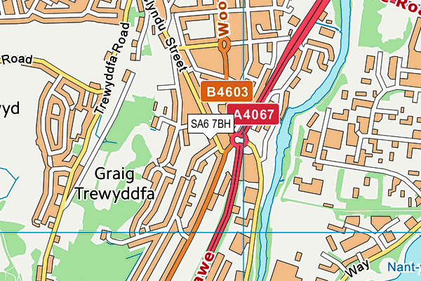 SA6 7BH map - OS VectorMap District (Ordnance Survey)