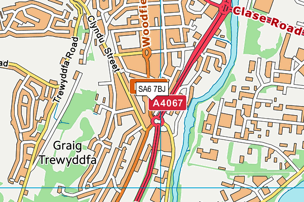 SA6 7BJ map - OS VectorMap District (Ordnance Survey)