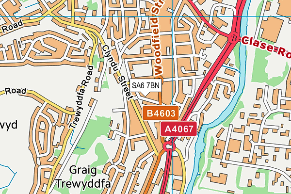 SA6 7BN map - OS VectorMap District (Ordnance Survey)