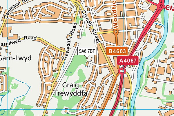 SA6 7BT map - OS VectorMap District (Ordnance Survey)