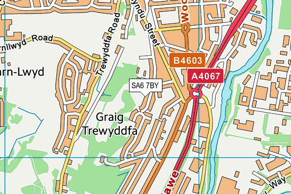 SA6 7BY map - OS VectorMap District (Ordnance Survey)