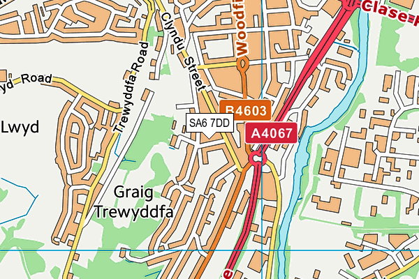 SA6 7DD map - OS VectorMap District (Ordnance Survey)