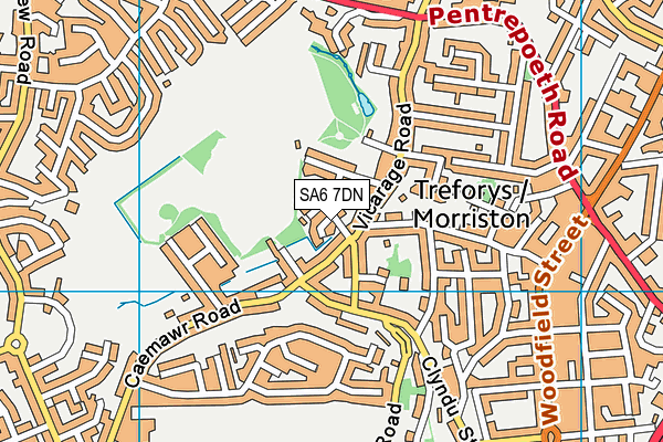 SA6 7DN map - OS VectorMap District (Ordnance Survey)