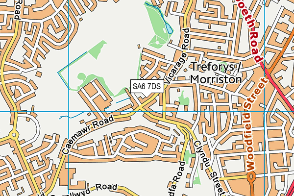 SA6 7DS map - OS VectorMap District (Ordnance Survey)