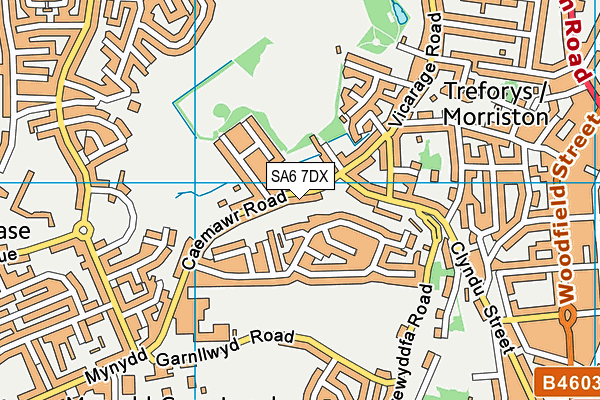 SA6 7DX map - OS VectorMap District (Ordnance Survey)