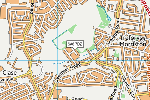 SA6 7DZ map - OS VectorMap District (Ordnance Survey)