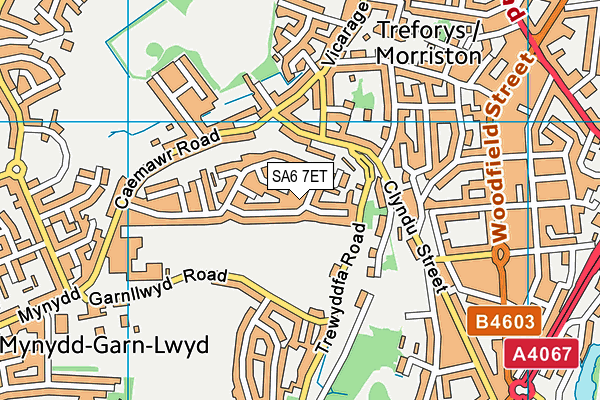 SA6 7ET map - OS VectorMap District (Ordnance Survey)
