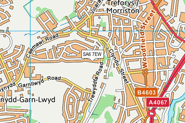 SA6 7EW map - OS VectorMap District (Ordnance Survey)