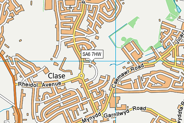 SA6 7HW map - OS VectorMap District (Ordnance Survey)