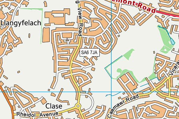 SA6 7JA map - OS VectorMap District (Ordnance Survey)