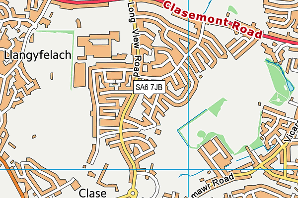 SA6 7JB map - OS VectorMap District (Ordnance Survey)