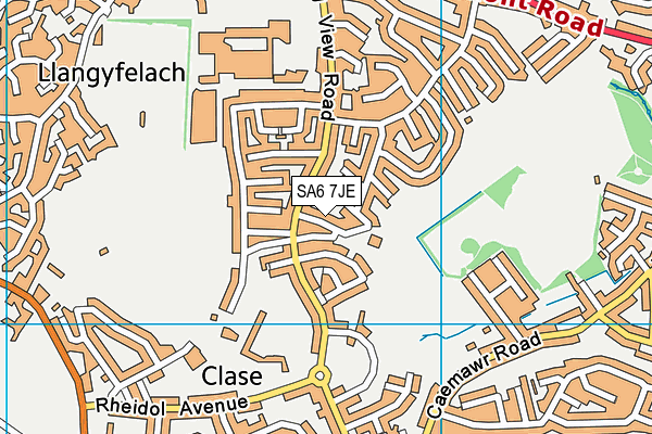 SA6 7JE map - OS VectorMap District (Ordnance Survey)