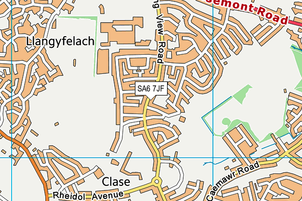 SA6 7JF map - OS VectorMap District (Ordnance Survey)
