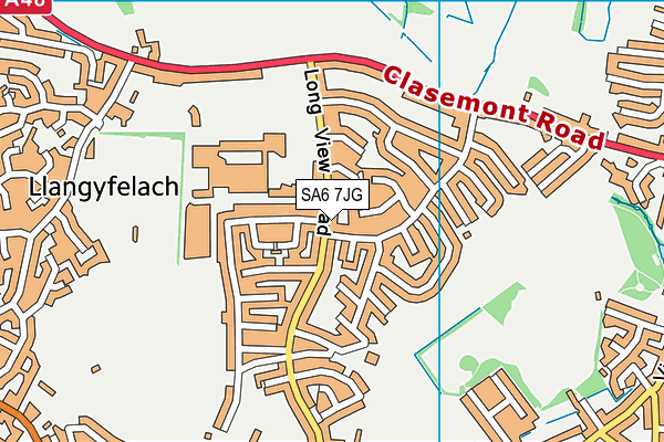 SA6 7JG map - OS VectorMap District (Ordnance Survey)