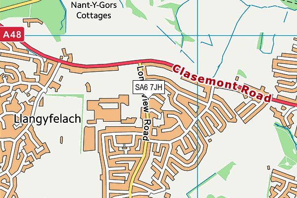 SA6 7JH map - OS VectorMap District (Ordnance Survey)