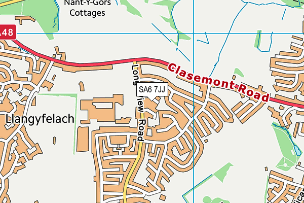 SA6 7JJ map - OS VectorMap District (Ordnance Survey)