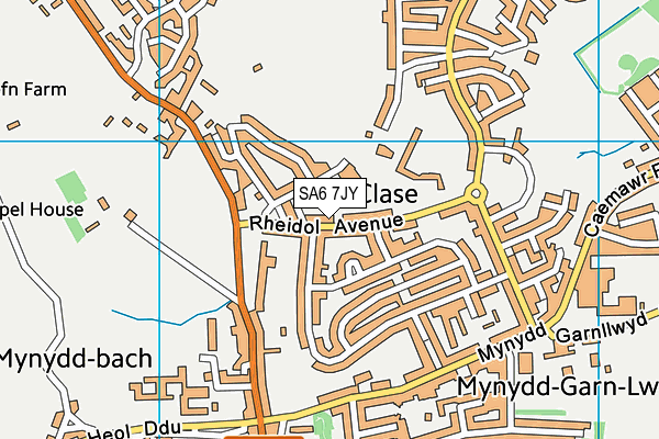 SA6 7JY map - OS VectorMap District (Ordnance Survey)