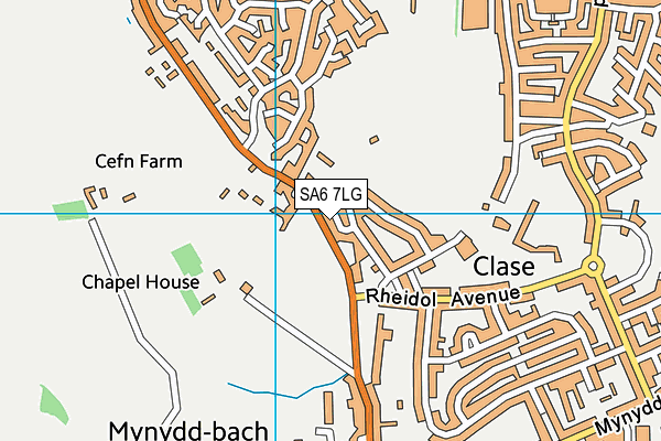 SA6 7LG map - OS VectorMap District (Ordnance Survey)