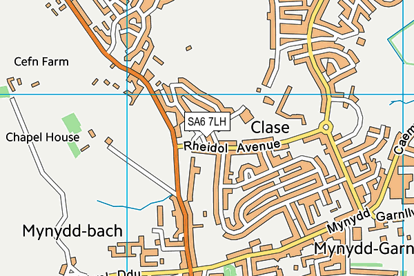 SA6 7LH map - OS VectorMap District (Ordnance Survey)