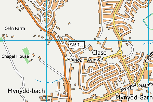 SA6 7LJ map - OS VectorMap District (Ordnance Survey)