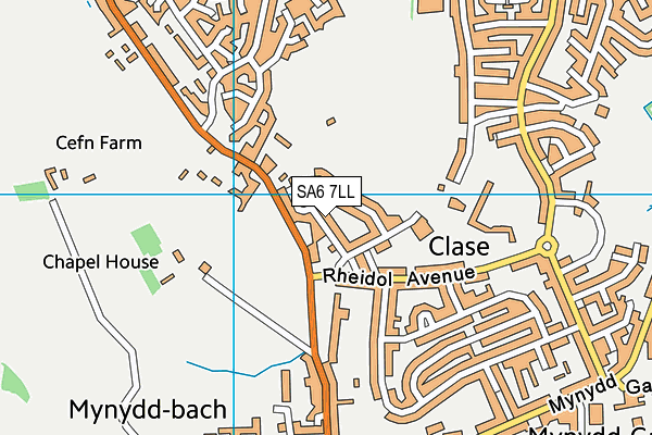 SA6 7LL map - OS VectorMap District (Ordnance Survey)