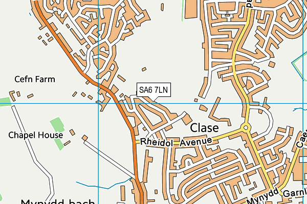 SA6 7LN map - OS VectorMap District (Ordnance Survey)