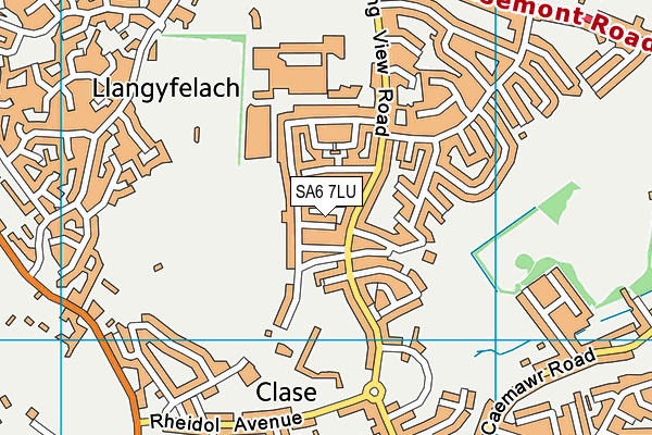 SA6 7LU map - OS VectorMap District (Ordnance Survey)