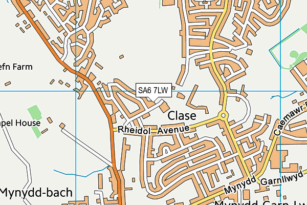 SA6 7LW map - OS VectorMap District (Ordnance Survey)