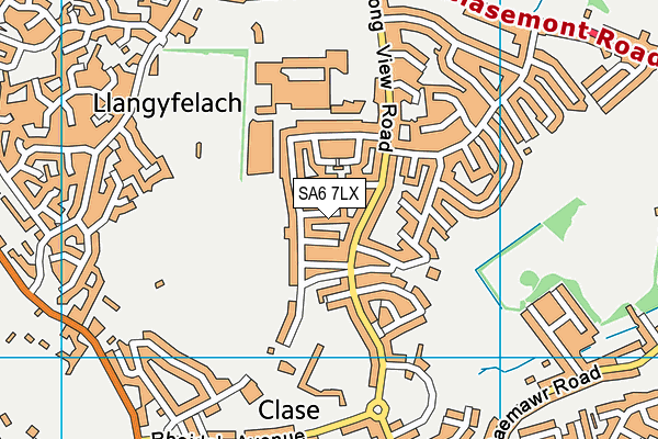 SA6 7LX map - OS VectorMap District (Ordnance Survey)