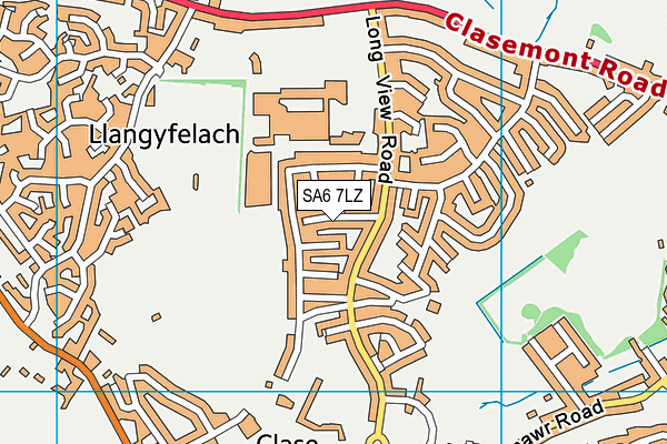 SA6 7LZ map - OS VectorMap District (Ordnance Survey)