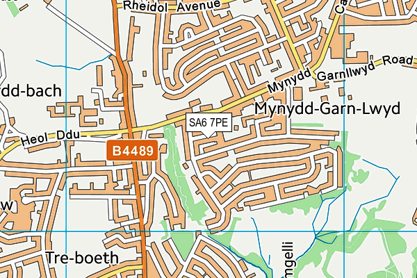 SA6 7PE map - OS VectorMap District (Ordnance Survey)