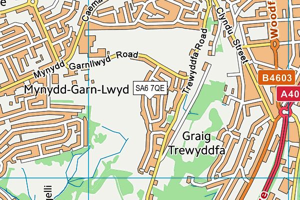 SA6 7QE map - OS VectorMap District (Ordnance Survey)