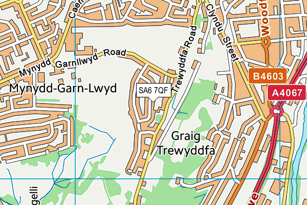 SA6 7QF map - OS VectorMap District (Ordnance Survey)