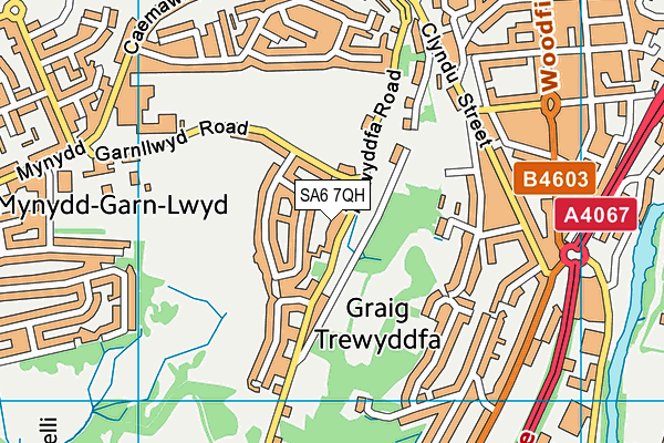 SA6 7QH map - OS VectorMap District (Ordnance Survey)