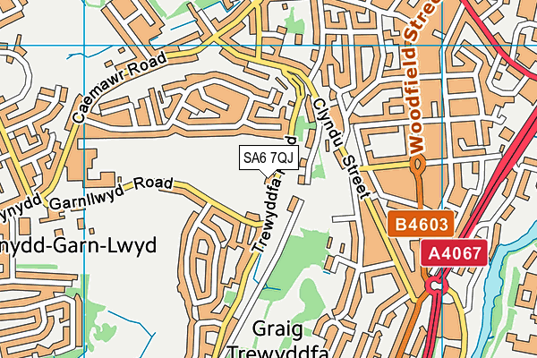 SA6 7QJ map - OS VectorMap District (Ordnance Survey)