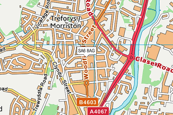 SA6 8AG map - OS VectorMap District (Ordnance Survey)